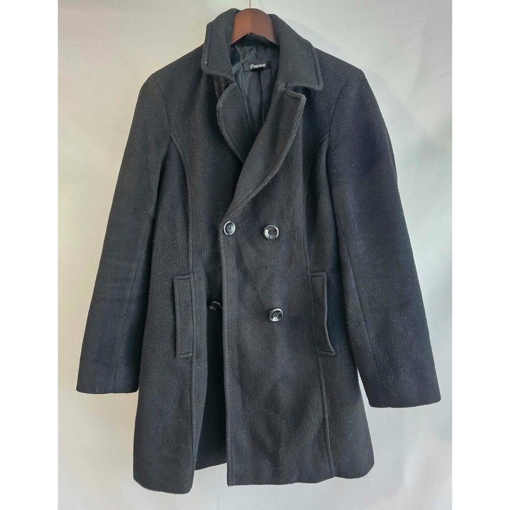 Papaya Y2K Black Double-Breasted Peacoat Size M